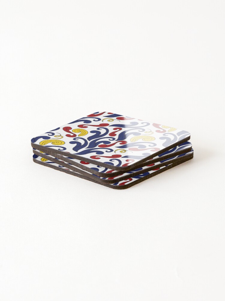 Thumbnail 4 of 5, Coasters (Set of 4), Vibrant Swirl designed and sold by Gradasee.