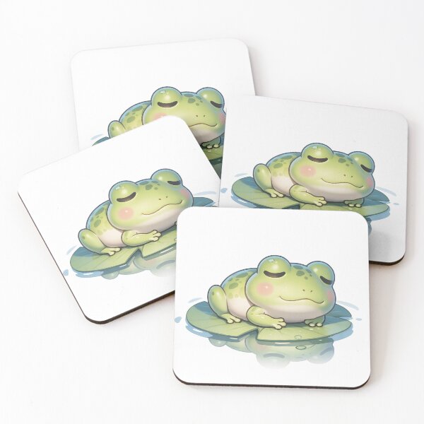 Artikelvorschau, Niedlicher schlafender Frosch auf Seerosenblatt entworfen und verkauft von Tropical art.