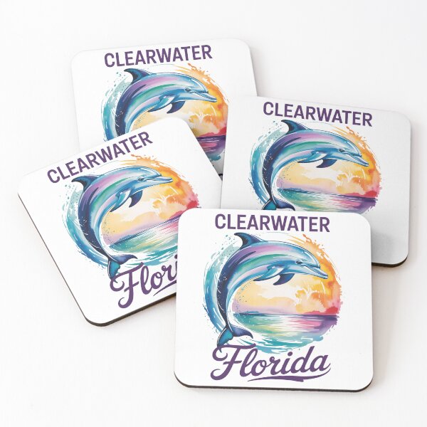 Item preview, Clearwater Florida Happy Watercolor Dolphin designed and sold by Moon-Ape.