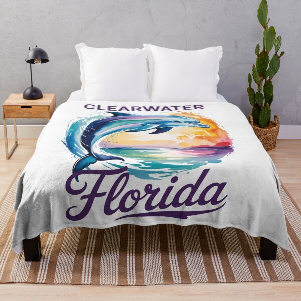 Item preview, Clearwater Florida Happy Watercolor Dolphin designed and sold by Moon-Ape.
