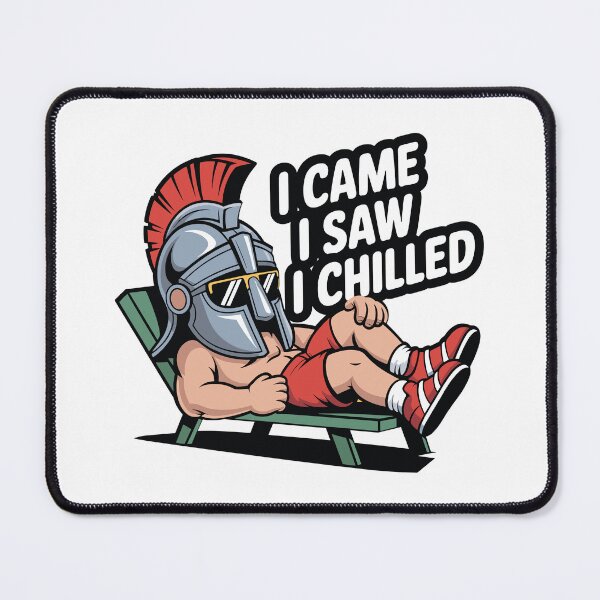 Item preview, Chill Gladiator Humor Design – I Came, I Saw, I Chilled Retro Artwork designed and sold by PrintMastery.