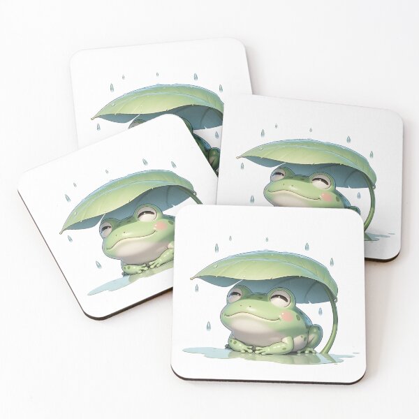 Item preview, Cute Frog Sheltering Under Leaf Umbrella designed and sold by Tropical art.