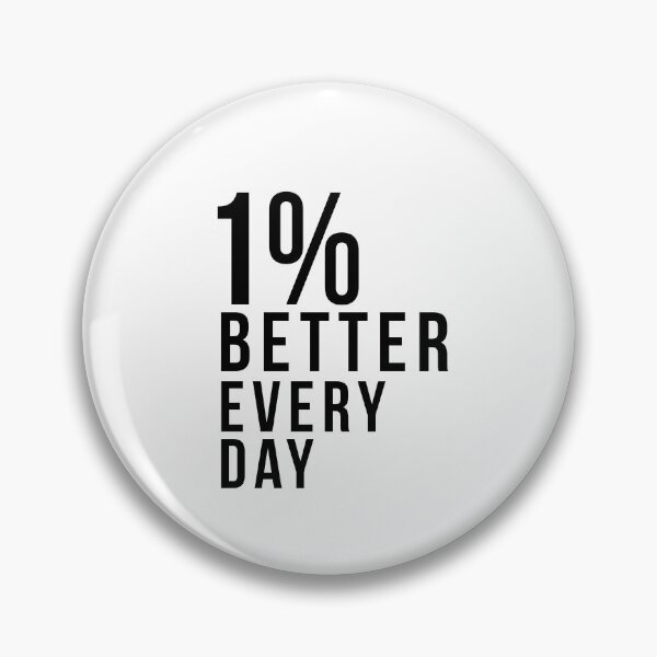 Aperçu de l'œuvre Impression « 1 % de mieux chaque jour » | Affiche murale motivante | Décoration de bureau | Citation inspirante | Minimaliste noir et blanc | Cadeau de motivation pour la salle de sport créée et vendue par apixelwall.