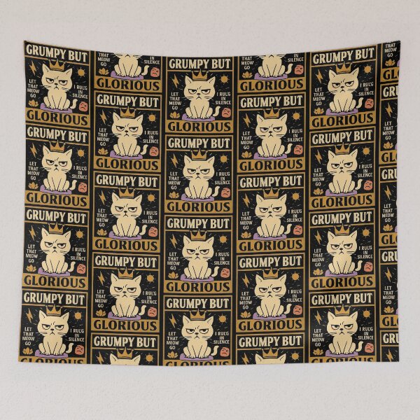 Item preview, Grumpy But Glorious – Silent Power Cat Design designed and sold by SanPedroArt.