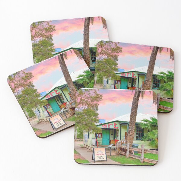 Item preview, Eulo Queen Opal Shop at Sunset - Outback Queensland Australia designed and sold by Adam Gormley.