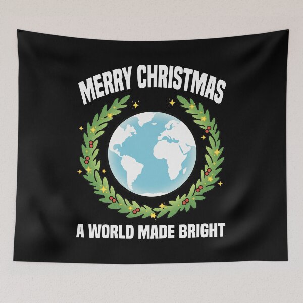 Item preview, MERRY CHRISTMAS - A WORLD MADE BRIGHT designed and sold by KEF Custom.
