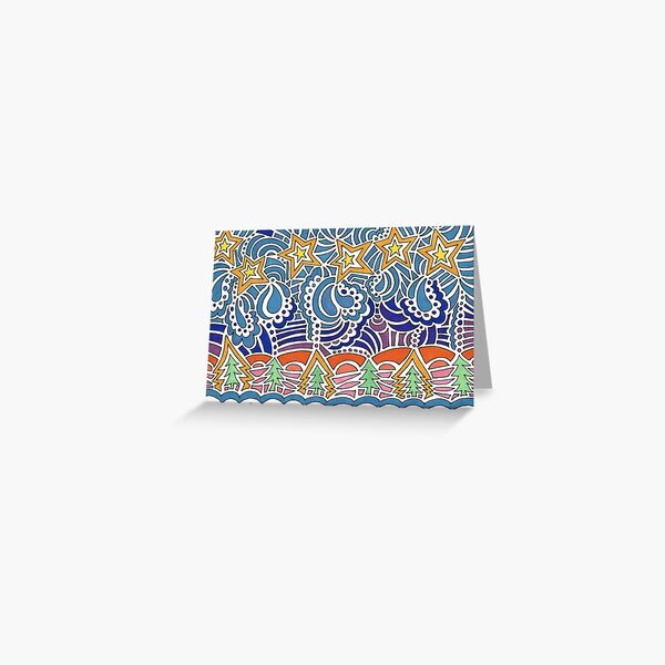 Starry Christmas Night Greeting Card