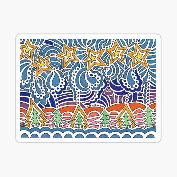 Starry Christmas Night Sticker