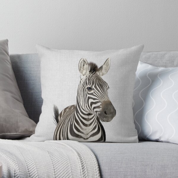 Zebra - Colorful Throw Pillow