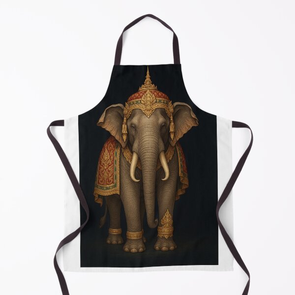 Item preview, Majestic Thai Royal Elephant - Intricate Gold and Crimson Regalia designed and sold by weerayar.