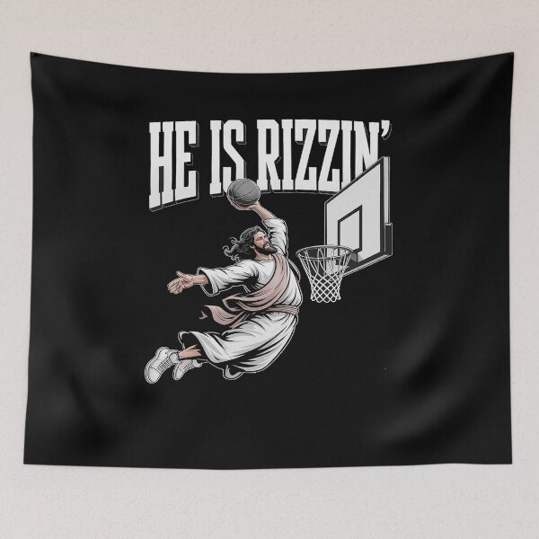 Item preview, He Is Rizzin Funny Jesus Basketball designed and sold by AmparoBoyle.