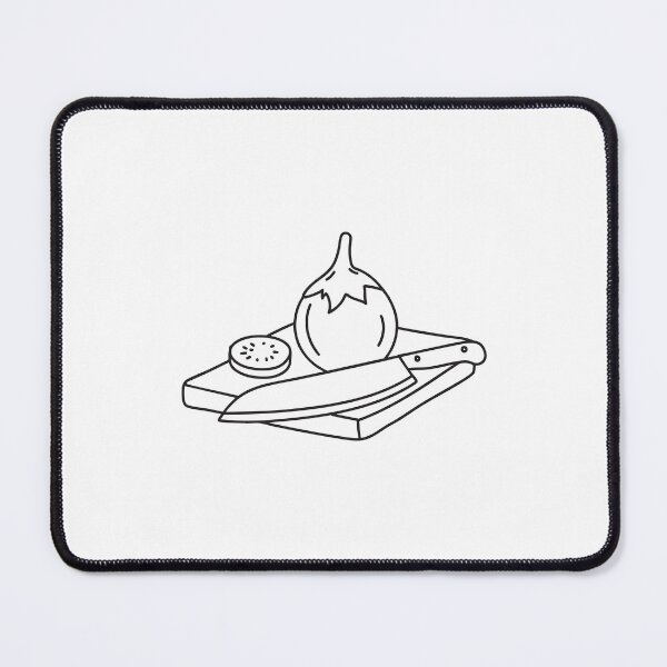 Item preview, A Thai eggplant rolling near a chopping knife on the table designed and sold by rasagamastore.