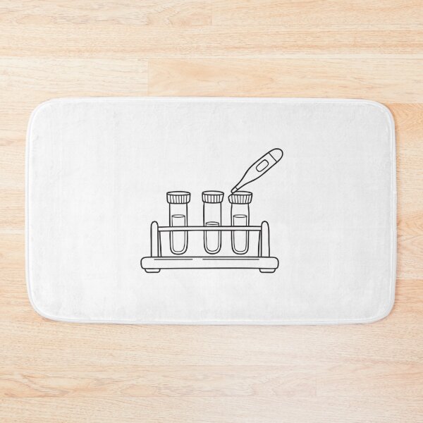 Item preview, A thermometer clipped beside test tubes on a metal tray designed and sold by rasagamastore.