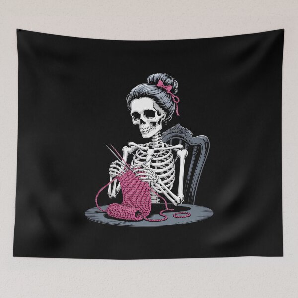 Item preview, Skeleton Messy Bun Crochet Knitting Lovers Spooky Halloween designed and sold by VENOM0RIOT.