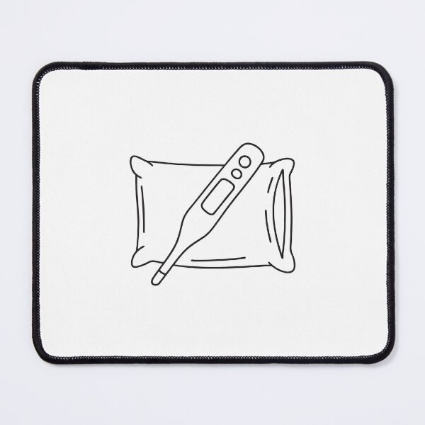 Item preview, A thermometer lying on a pillow beside a blanket corner designed and sold by rasagamastore.