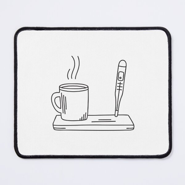 Item preview, A thermometer placed near a mug on a sickbed table designed and sold by rasagamastore.