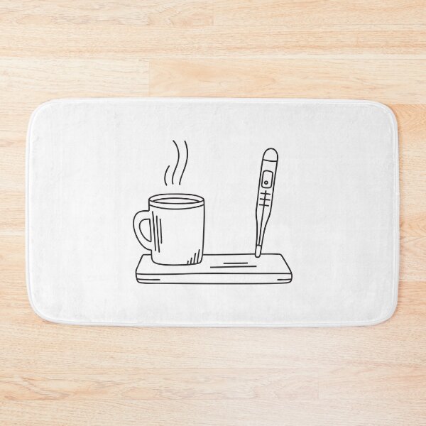 Item preview, A thermometer placed near a mug on a sickbed table designed and sold by rasagamastore.