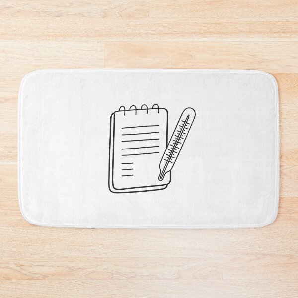 Item preview, A thermometer stuck beside a logbook on a laboratory desk designed and sold by rasagamastore.