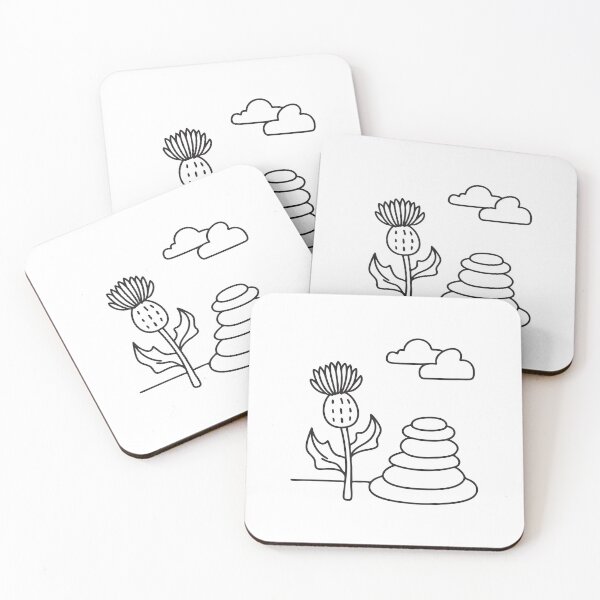 Item preview, A thistle beside a pile of stones under open sky designed and sold by rasagamastore.