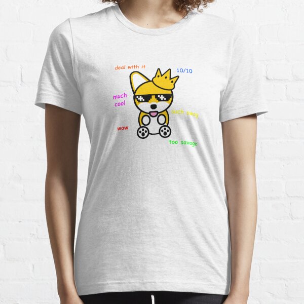 Comic Sans Corgi Shiba Inu Doge Meme Dog T Shirt By Jayrauler Redbubble - doge skin shirt roblox