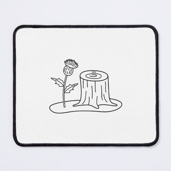 Item preview, A thistle sprouting near a tree stump on open land designed and sold by rasagamastore.
