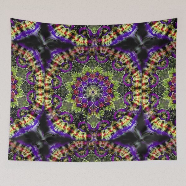 Item preview, Kaleidoscope tie dye Mardi Gras colors  designed and sold by AuroraXGreen.