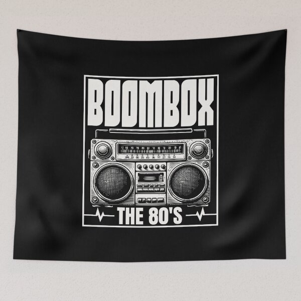 Item preview, Retro 80s Boombox Cassette Player The 80's Design designed and sold by WHITE FLAME PRINTS.