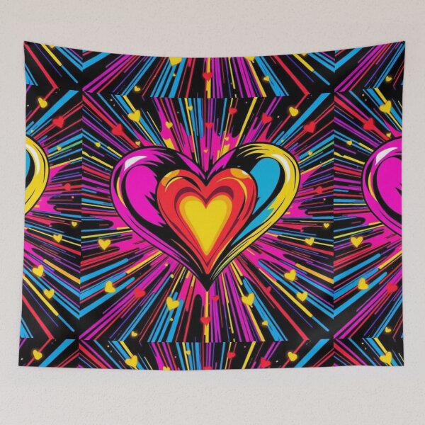 Item preview, Neon Cosmic Heartburst – Exploding Rainbow Energy Design designed and sold by Jeff's Good Mojo Dojo.