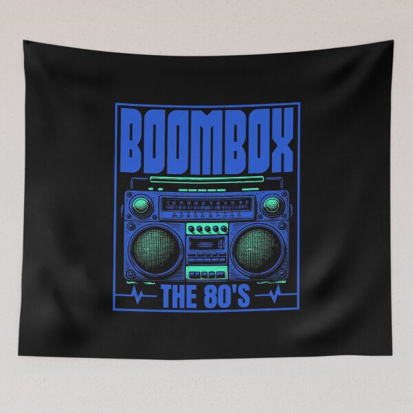 Item preview, Retro 80s Boombox Cassette Player The 80's Design designed and sold by WHITE FLAME PRINTS.
