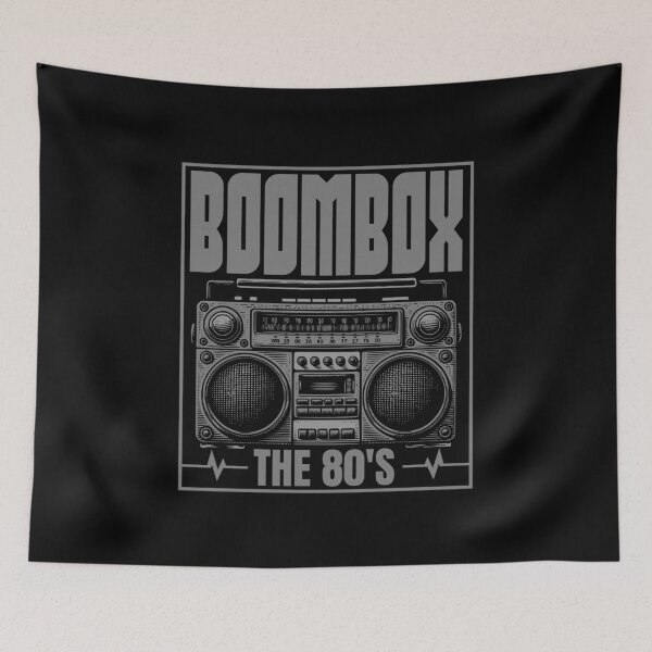 Item preview, Retro 80s Boombox Cassette Player The 80's Design designed and sold by WHITE FLAME PRINTS.