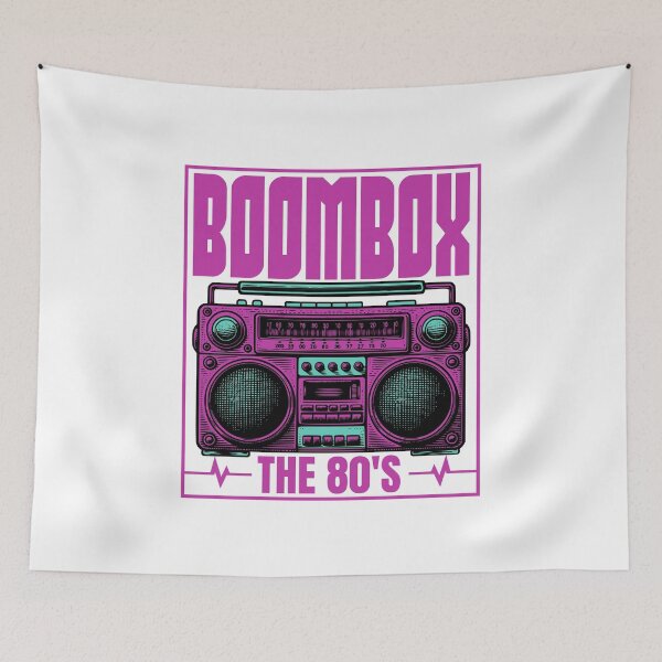 Item preview, Retro 80s Boombox Cassette Player The 80's Design designed and sold by WHITE FLAME PRINTS.