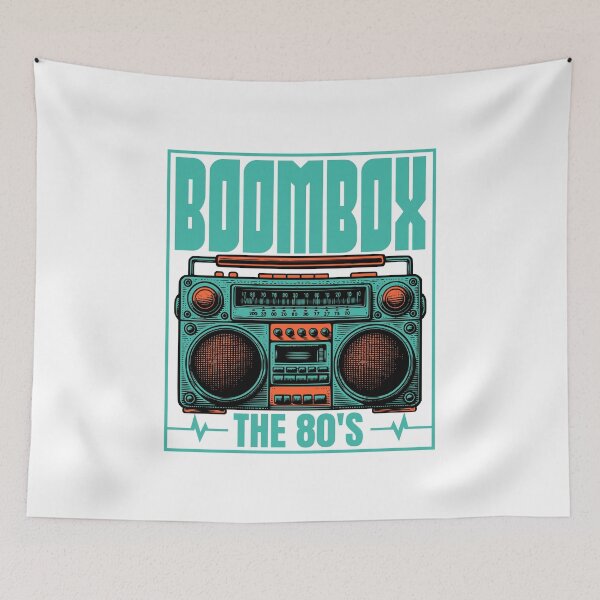 Item preview, Retro 80s Boombox Cassette Player The 80's Design designed and sold by WHITE FLAME PRINTS.