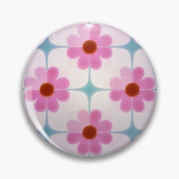 Item preview, Vintage Retro Pink Daisies designed and sold by KiwiArtistDK.