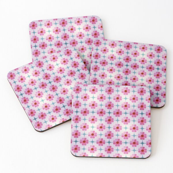 Item preview, Vintage Retro Pink Daisies designed and sold by KiwiArtistDK.