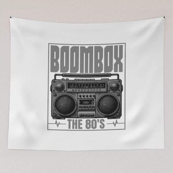Item preview, Retro 80s Boombox Cassette Player The 80's Design designed and sold by WHITE FLAME PRINTS.