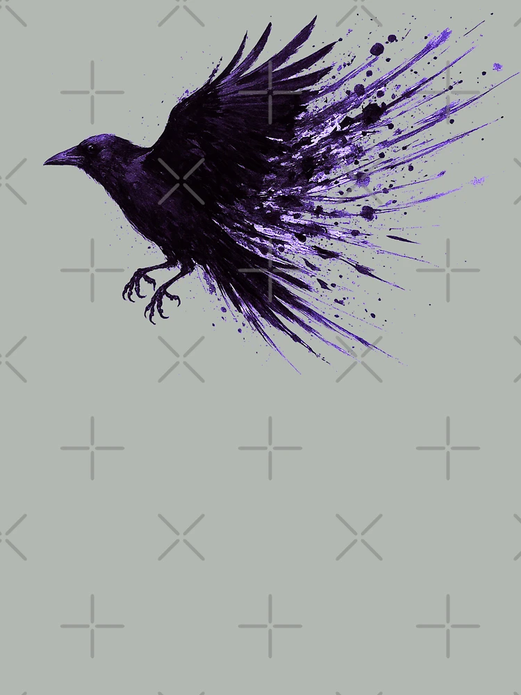 Imagen 4 de 4, Camiseta holgada boxy con la obra Cuervo de Inkflight, diseñada y vendida por Pixel_Riot.