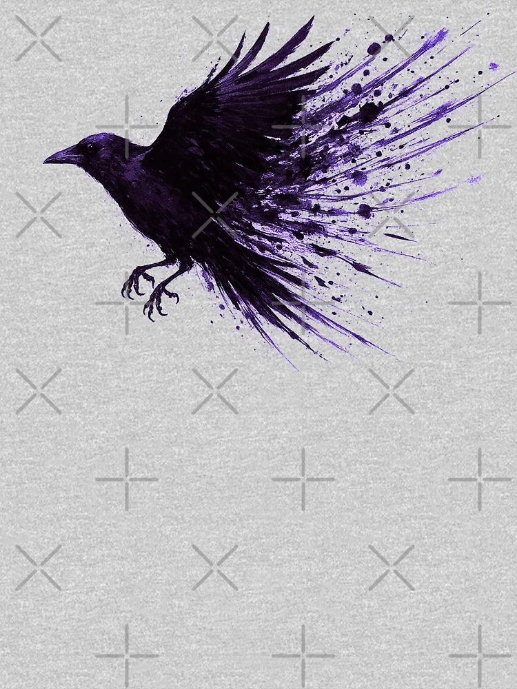 Thumbnail 7 of 7, Classic T-Shirt, Inkflight Crow designed and sold by Pixel_Riot.