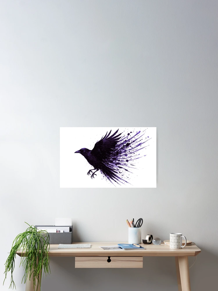 Thumbnail 2 of 3, Poster, Inkflight Crow designed and sold by Pixel_Riot.