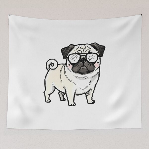 Item preview, Pug Wearing Glasses designed and sold by Thunderbelts.