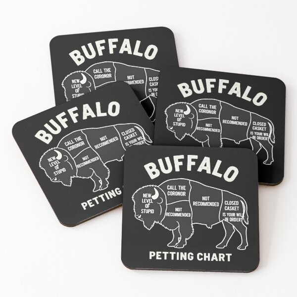 Item preview, Buffalo petting chart Do Not Pet The Fluffy Cows Yellowstone Adventure Buffalo Bison Resist Retro Humor designed and sold by SkeletonsDanger.