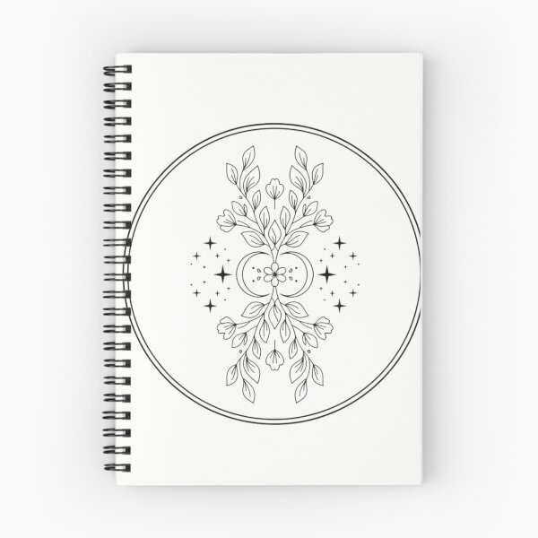 Item preview, Mystic Crescent Moon and Floral Line Art designed and sold by Creationpod44.