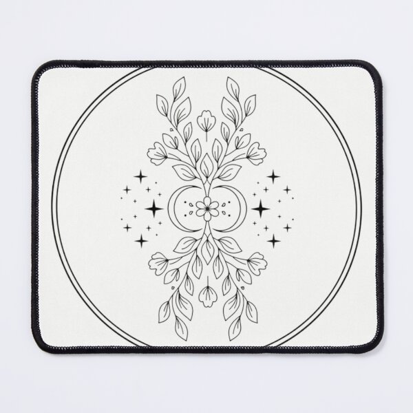 Item preview, Mystic Crescent Moon and Floral Line Art designed and sold by Creationpod44.