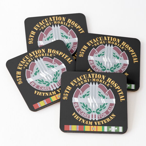 Item preview, 95th Evacuation Hospital w SVC Ribbon - Vietnam - Cir X 300 designed and sold by Military Insignia Products.