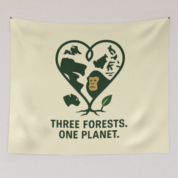 Item preview, Planetary Conservation Emblem with Forest and Animal Motifs designed and sold by SplashTastic.