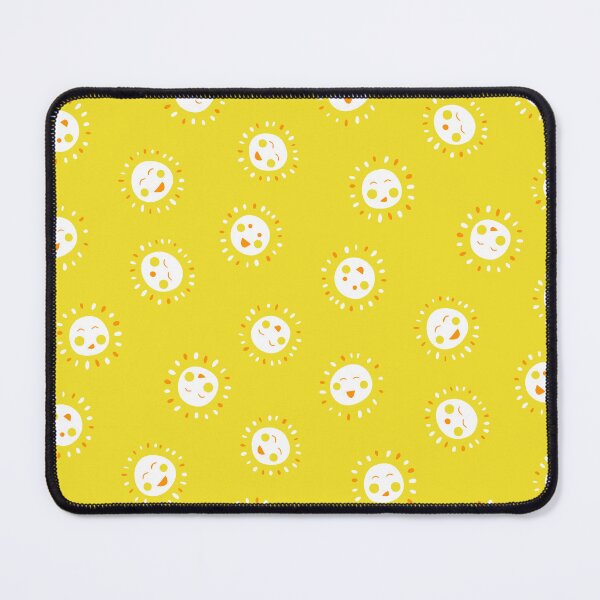 Item preview, Happy Sunshine Faces with smiling faces in bright yellow orange white large designed and sold by ArtOfSmallJoys.