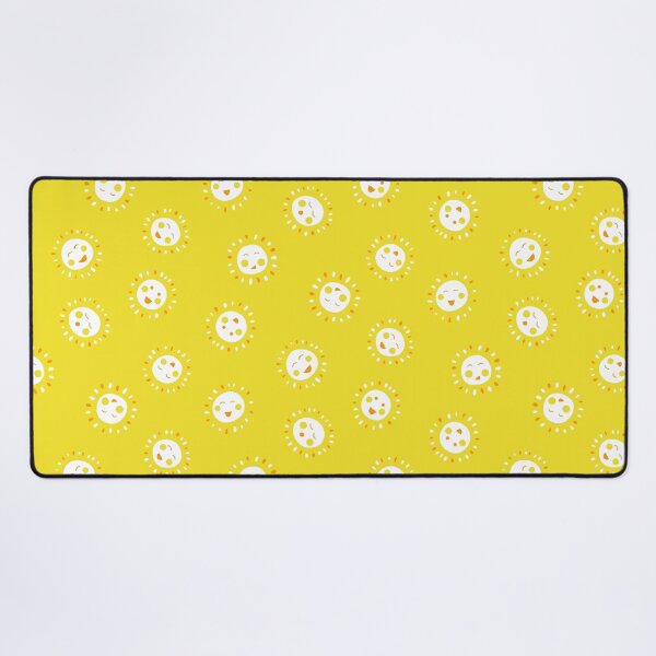 Item preview, Happy Sunshine Faces with smiling faces in bright yellow orange white large designed and sold by ArtOfSmallJoys.