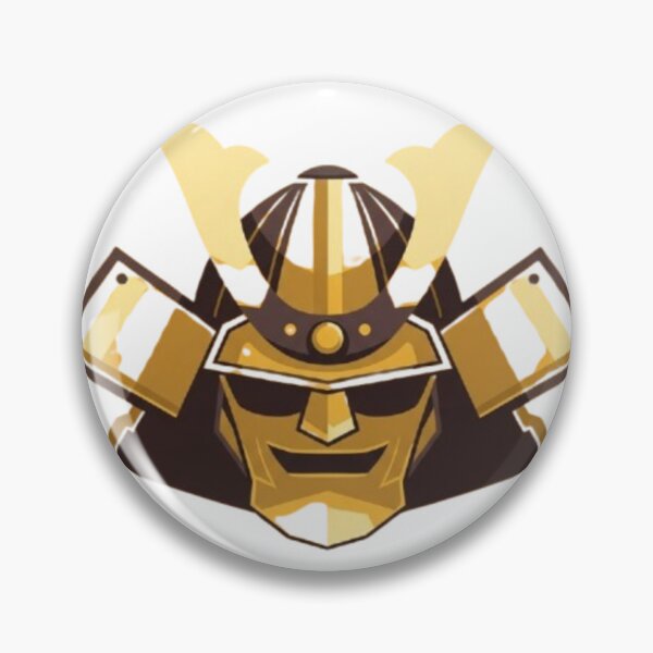 Artikelvorschau, Minimalistischer Samurai-Helm, moderne Samurai-Kabuto-Grafik, goldenes Krieger-Symbol entworfen und verkauft von Widermart-Store.