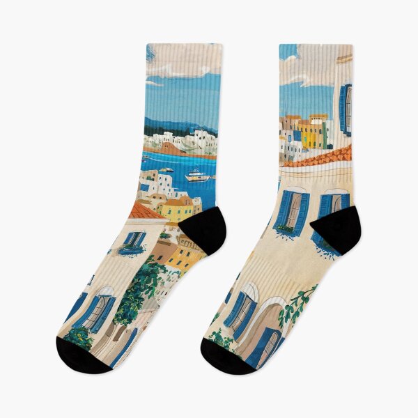 Item preview, Greek City In Toile De Jouy Style designed and sold by Tamas Das.