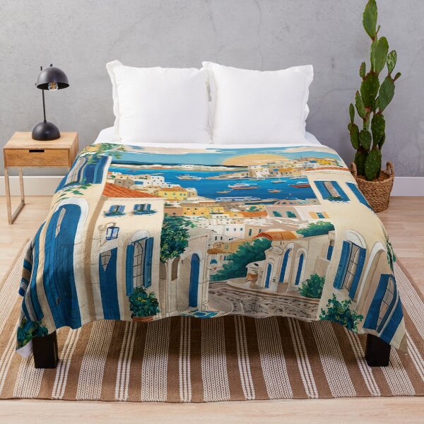 Item preview, Greek City In Toile De Jouy Style designed and sold by Tamas Das.