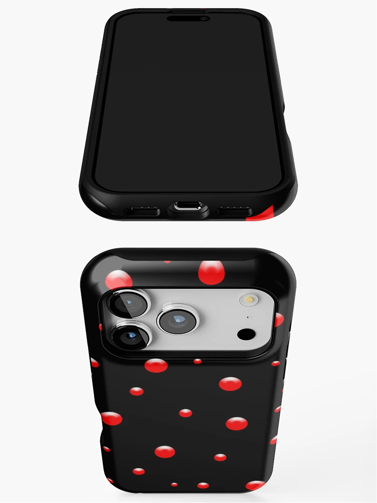 Thumbnail 3 of 4, iPhone Case, Red Bubbles – 3D Scatter Abstract designed and sold by InFrameVision.